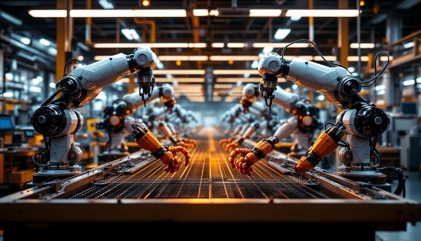 Production Line With Collaborative Robotic Arms