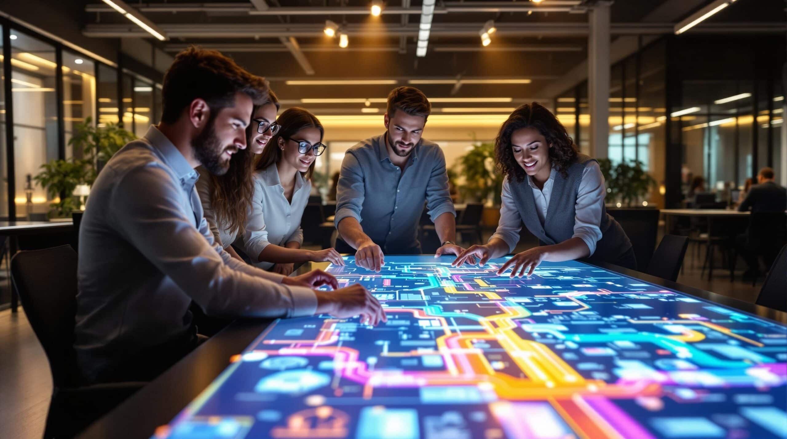 Team collaborates on interactive digital screen