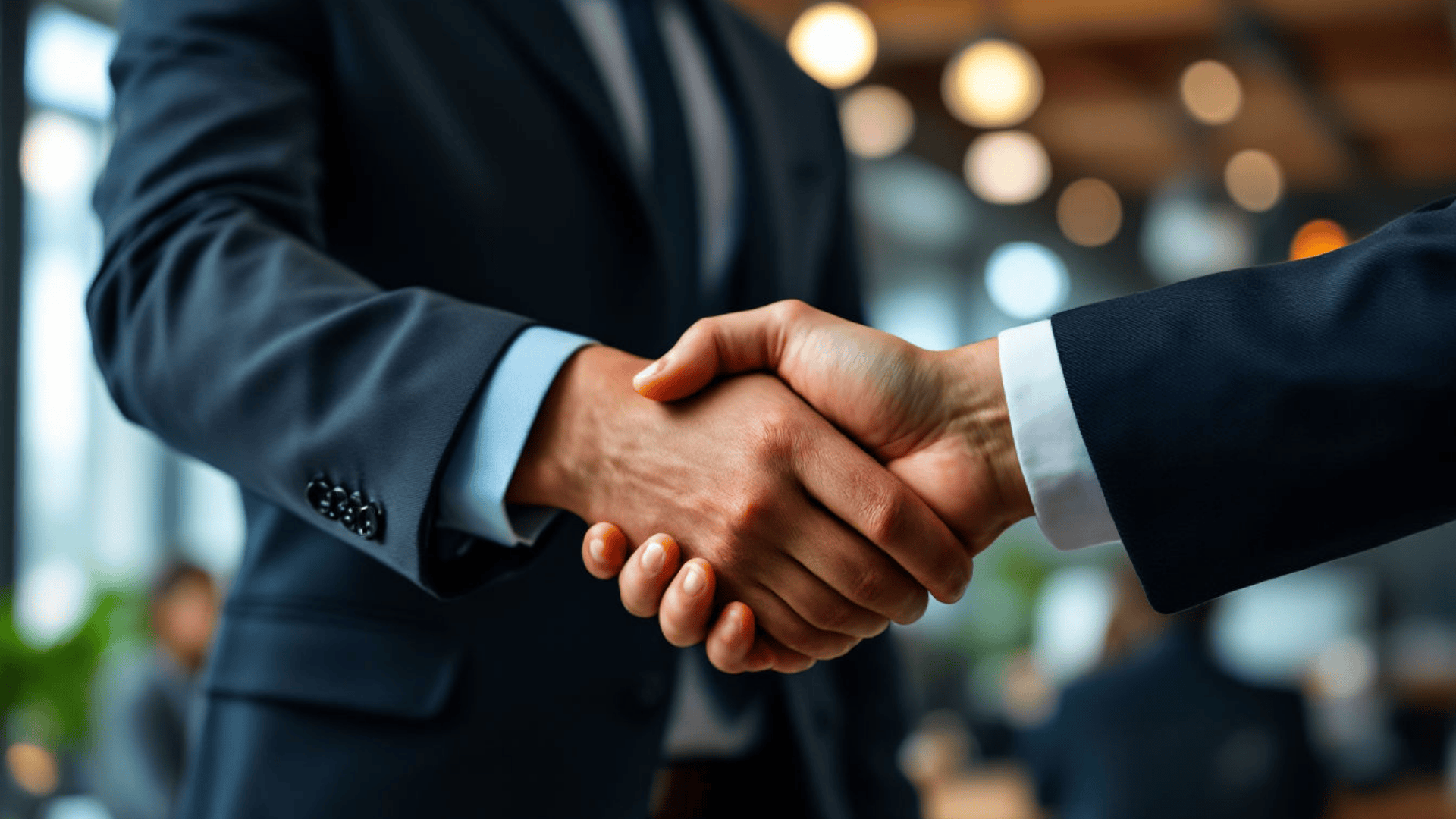 Business handshake in a professional setting
